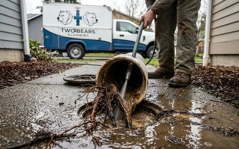 Hydro-jetting equipment at work