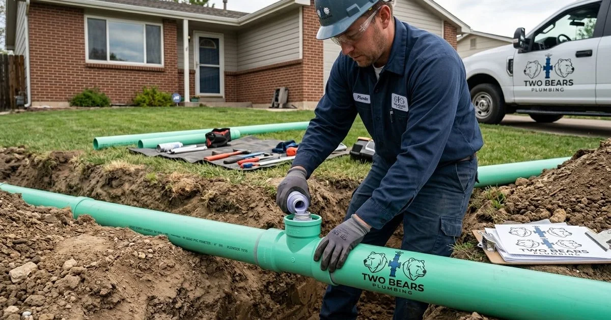 New sewer line installation at an Aurora, CO home